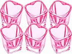 6pcs Pink Heart Shaped Shot Glasses